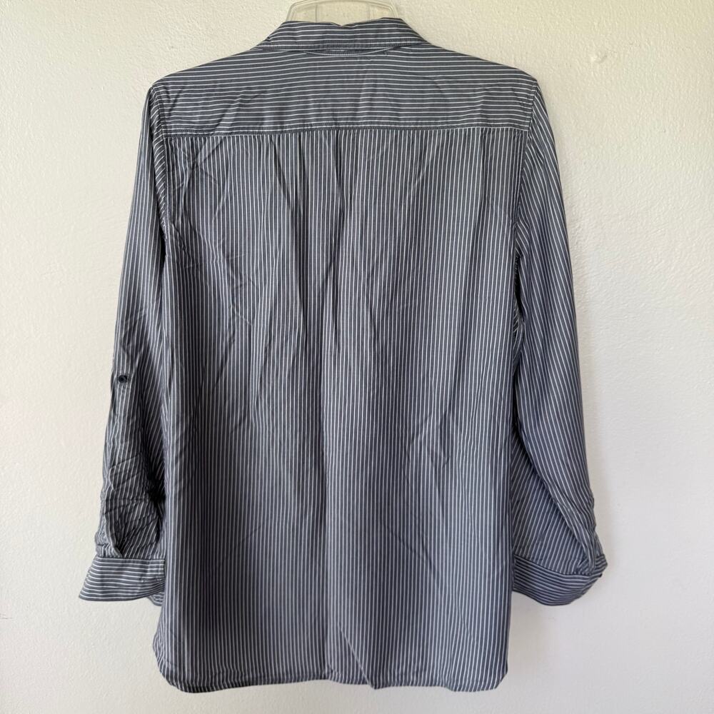 Babaton Aritzia striped button-down shirt blue white pinstripe pattern. Size XL - Picture 10 of 12